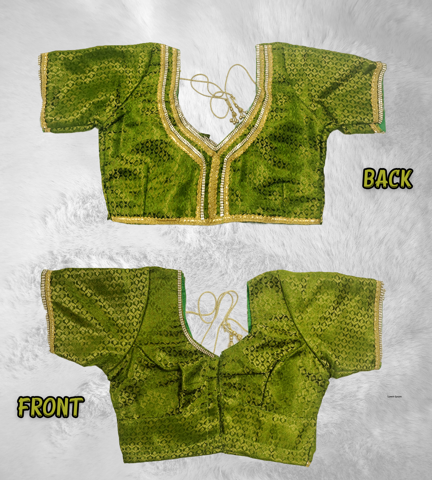 Silk Cotton Jacquard Blouse | Designer Readymade Blouse with Embroidery & Stone Work | Handmade Silk Cotton Jacquard Saree Blouse |