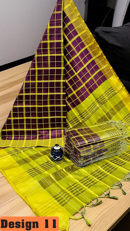 🦚 Silk Cotton Summer Checks – Palum Palazam Collection 🌹